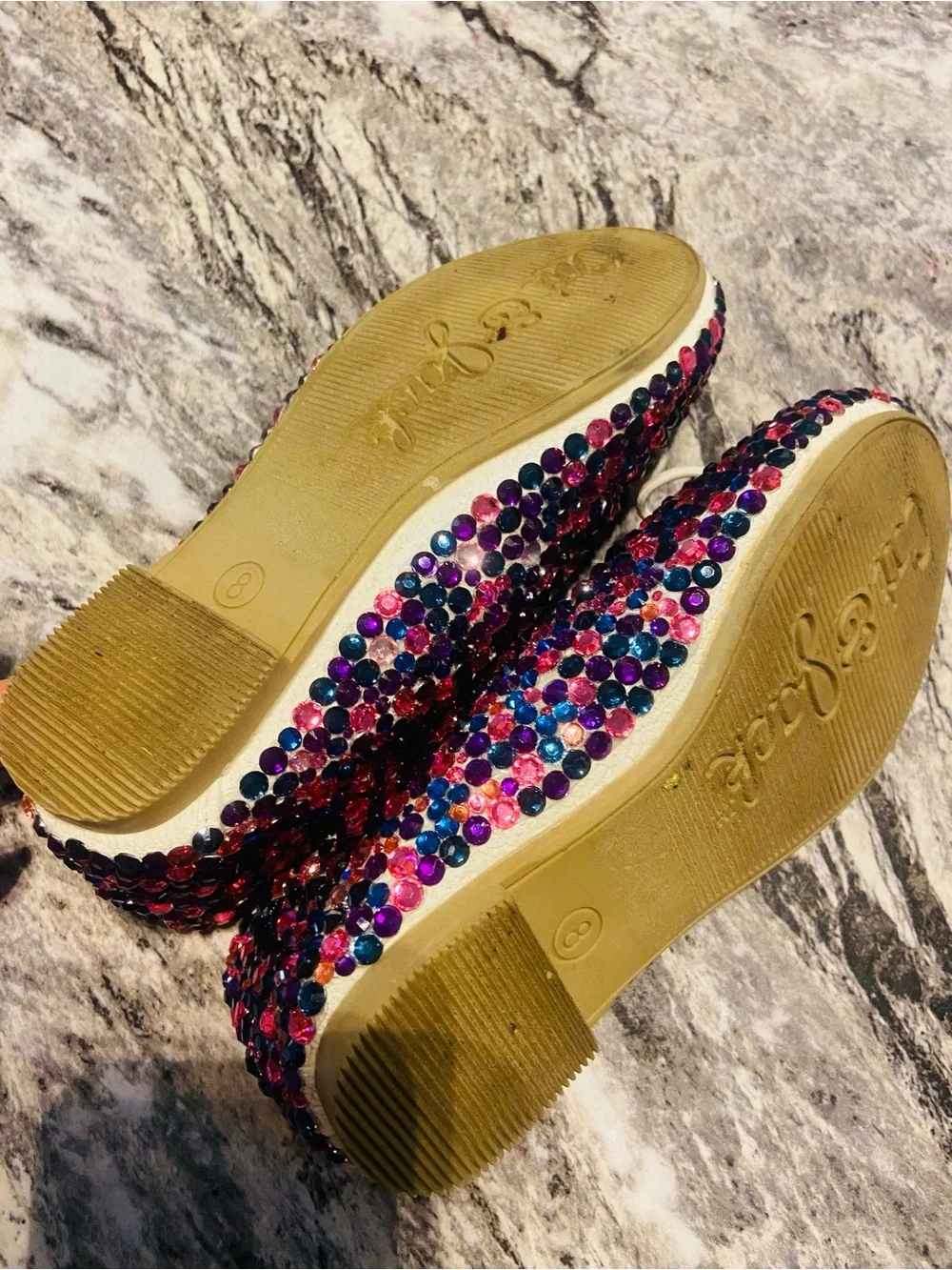 Cat & Jack Pink and Blue Sequin Kids Moccasins